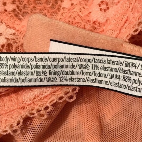 VICTORIA’S SECRET Lace Underwire Bralette, Peach M (34/36) NWT - Picture 4 of 5
